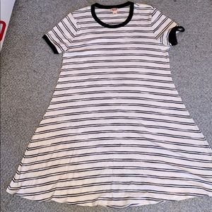 Black and white striped dress